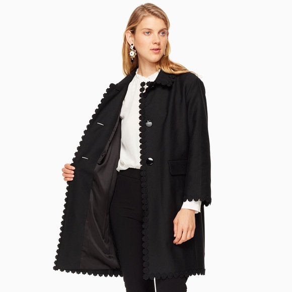 ✨ NWT Kate Spade Floral Lace Trim Coat ✨
